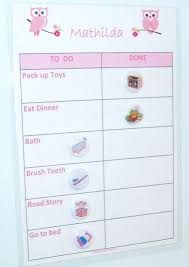 Girls Bedtime Magnetic Routine Reward Chart With Magnets