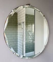 Vintage Round Mirror With Bevelled Edge