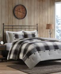Gray Plaid Comforter Set