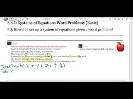 Equations Word Problems Basic