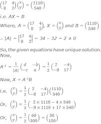 solving equations by matrix method