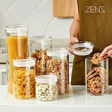 Zens Glass Canister Jars With Glass Lid