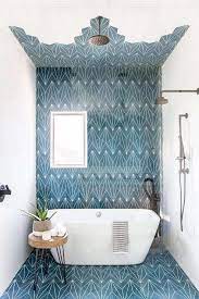 Blue Cement Bathroom Wall Tiles