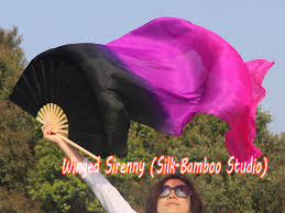belly dance silk fan veil