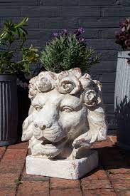 Large Rustic Stone Effect Lion Head