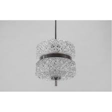 Vintage Crystal Glass Pendant Lamp With