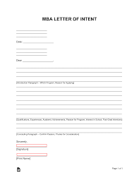 free mba letter of intent template