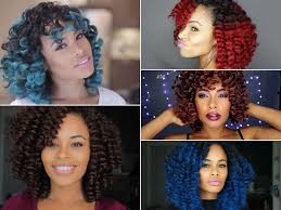 crochet braids in five colors with
