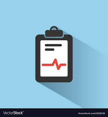 Medical Chart Icon With Shade On Blue Background