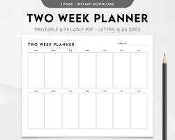 Two Week Planner Printable Weekly