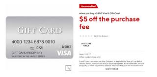 5 off visa gift card activation fees