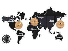 Large Wall Clock Time Zones World Clock