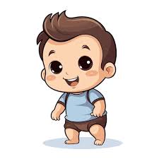 walking cute baby cartoon vector