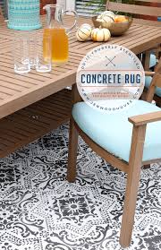 diy stenciled concrete rug