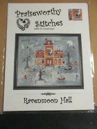 Details About Praiseworthy Stitches Ravenmoon Hall Halloween Cross Stitch Chart Pattern