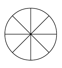 Fraction Pie Divided Into Eighths Clipart Etc
