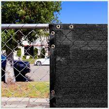 Colourtree 8 Ft X 200 Ft Black Privacy Fence Screen Hdpe Mesh Windscreen With Reinforced Grommets For Garden Fence Custom Size