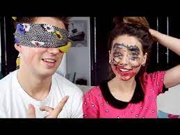 blindfolded makeup challenge with