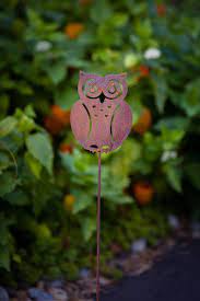 Metal Owl Garden Stake Cartoon Owl