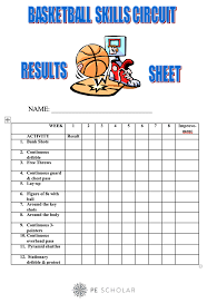 basketball skills circuit scoresheet