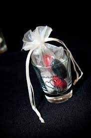 shot glass wedding favors serve with a