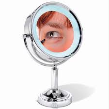 The 15x Magnifying Vanity Makeup Cosmetic Mirror Round Lighted 35 Leds Chrome Ebay Cosmetic Mirror Mirror Vanity Mirror