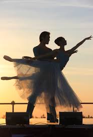 ballet evening sunset dance couple sky