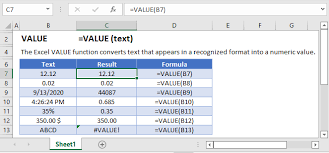excel value function convert text