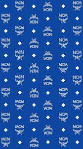blue mcm monogram designer print