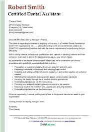 certified dental istant cover letter