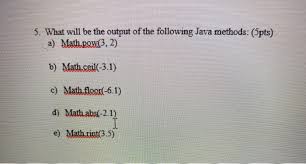 output of the following java chegg