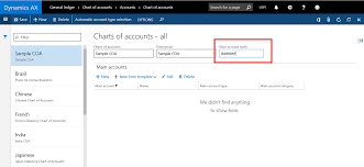 Ax For Erp Main Account Mask In Chart Of Accounts
