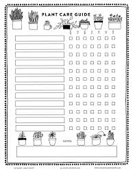 Printable Plant Care Guide House Plant Care Plant Care