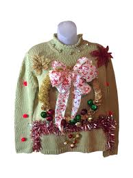 Super Jingly Green Wreath Custom Christmas Sweater L 40 X 23