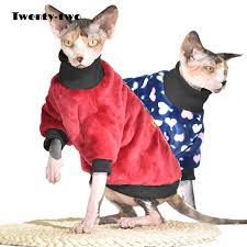 Pet Supplies Warm Winter Sphynx Cat Clothes Fleece Soft Cat