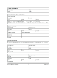 New Customer Information Form Template Images Of Client Ideas