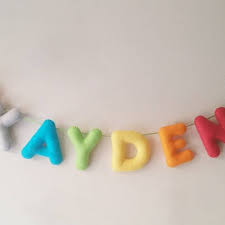 felt name banner personalized baby gift