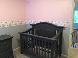 Baby Nursery Pink And Grey Polka Dot