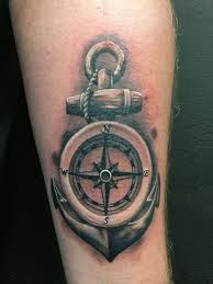 While the minimalist black ink compass represents direction, the simple anchor shows. Women S Anchor And Compass Tattoo Novocom Top