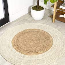 jonathan y oceana two tone boho jute circle cream natural 4 ft round area rug