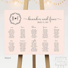 Peach Background Seating Chart Wedding Seating Co