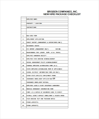 New Hire Checklist Templates 16 Free Word Excel Pdf Documents