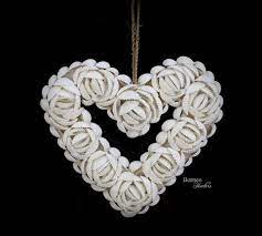 Shell Heart Wall Decor White Cockle