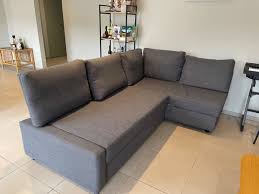 ikea friheten grey corner sofa bed with