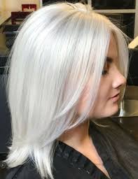 To achieve this platinum blonde hair there are a few things that you will need. Platinum Blonde Medium Hairstyles For Women To Get An Attractive Look This Year Trendy Hairstyles White Hair Color Medium Hair Styles Hair Styles