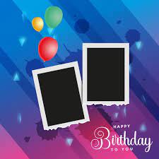 premium vector happy birthday photo frame