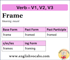 frame past simple past participle v1