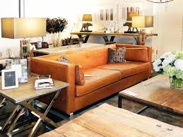 This Burnt Orange Leather Sofa Is The
