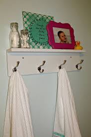 White Towel Rack With Hooks Bathroom