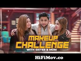 makeup challenge with sister and mom